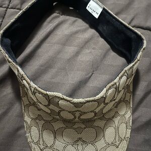 Coach Tan and Black Signature Visor